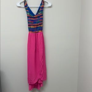 Speechless dress with cross cross back.